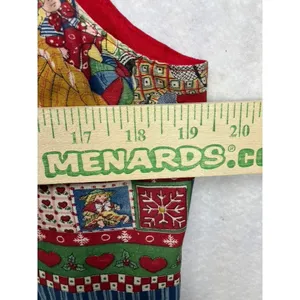 Handmade Vintage Christmas Holiday Vest Santa Patchwork‎ Novelty Womens L thumbnail 5