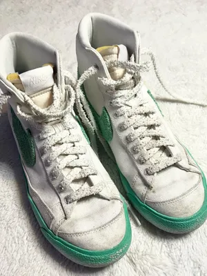 Nike Blazer Mid '77 Green Fade Chenille Swoosh Gum Sole High-Top Sneakers Size 9 thumbnail 14