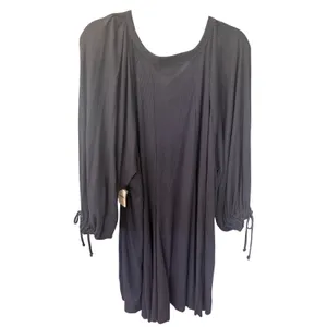 Free People $98 We The Free Winter Tunic Mini Dress Tunic V-Neck Navy M thumbnail 4