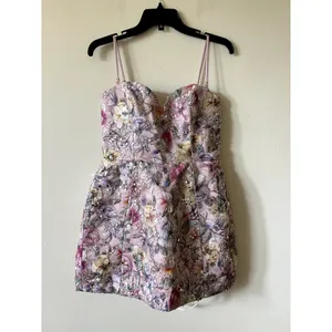 Oh Polly Galia Embellished Convertible Lace-Up Gown Dress Floral Pink size 6 New thumbnail 10