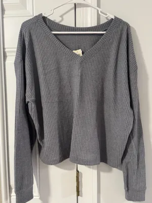 Aeropostale Wear Two-Way Top Waffle Knit Sweater thumbnail 1