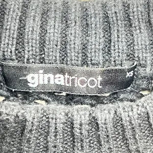 Dark‎ Coquette Y2K Gina Tricot XS Cropped Sweater Chunky Open Knit Crew Neck GUC thumbnail 2