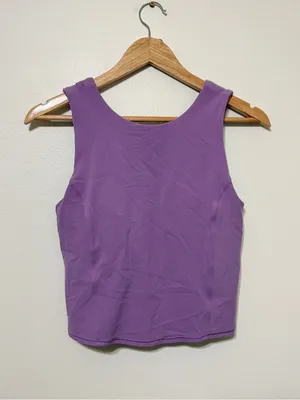 Lululemon Nulu Twist Back Yoga Tank Top Size 8 Purple thumbnail 2