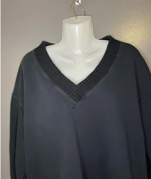 Aerie Sweatshirt Womens XS Black V Neck Oversized Terry Pullover Lounge thumbnail 1