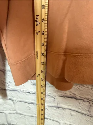 girlfriend collective cropped crewneck sweatshirt - rust brown, large thumbnail 4