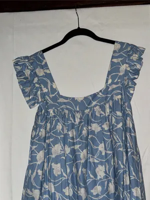 a new day Blue Floral Ruffle-Shoulder Midi Dress thumbnail 2