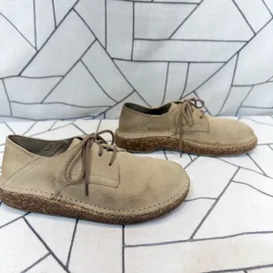 Birkenstock Gary Lace Up Shoes‎ 36 Tan Suede Cork Footbed Comfort Flats thumbnail 2