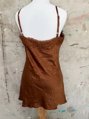 Vintage Y2K Express Silk Satin Lace Baby Doll Slip Dress thumbnail 2