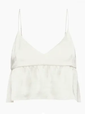 Aritzia Cream Satin Spaghetti Strap Camisole thumbnail 1