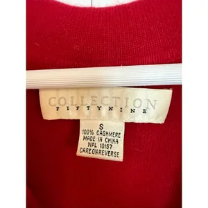 Collection fifty nine 100% cashmere red collared sweater small thumbnail 3