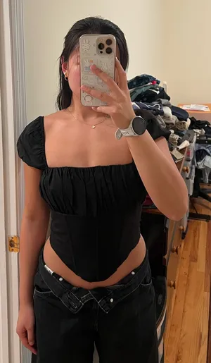 Glassons Black square neck corset thumbnail 2