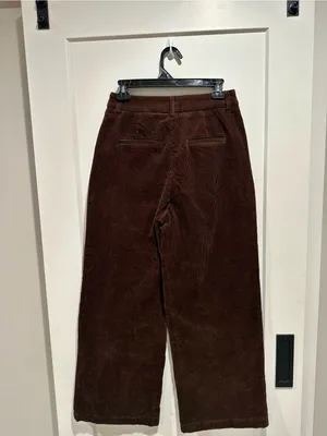 Commense Wide-Leg Corduroy Pants in Dark Brown thumbnail 3
