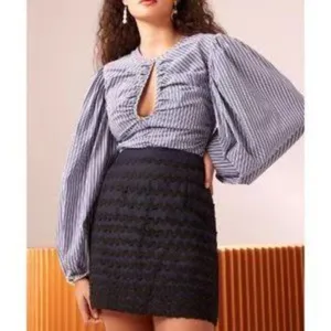 C/meo Collective Incise Boho Linen Mini Skirt Navy Size Small NWT thumbnail 2