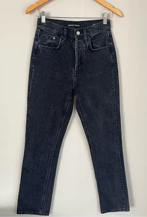 Aritzia Denim Forum Dillon High Rise Slim Black Jeans 28L Size 25 thumbnail 1