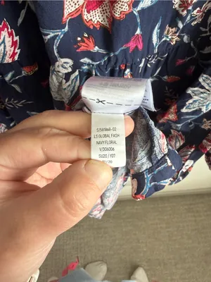Old Navy Navy Floral Peasant Dress Women's Large Boho Keyhole Rayon Mini thumbnail 8