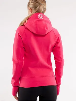 Rare Lululemon Scuba Hoodie Bon Bon logo $138 casual activewear workout zip fall thumbnail 2