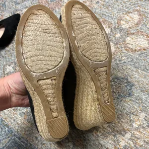 J. Crew Black Canvas Wedge Espadrilles thumbnail 6