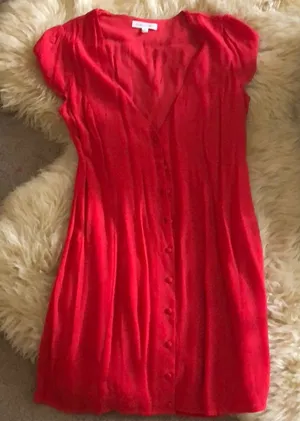 Coral Button Up Dress thumbnail 1