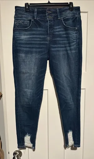 Buckle Black Dark Blue Distressed Skinny Jeans thumbnail 1
