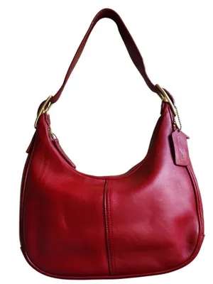 VINTAGE coach Legacy West Small Zoe Hobo Bag In Red leather style# 9342 thumbnail 1