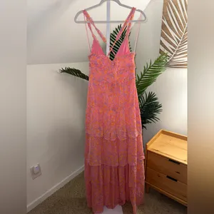 LIKELY Athena Tiered‎ Maxi Dress Pink and Purple Size 8 thumbnail 7