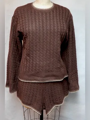 NWOT UGG Rylynn Cable Knit Pullover top & Azriel Cable Knit Short thumbnail 2