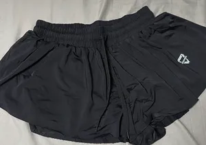 tiktok boutique athletic flowy shorts Black thumbnail 1