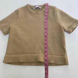Zara Tan Short Sleeve Knit Sweater Top Women’s Medium thumbnail 5