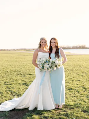 Azazie Bridesmaid Dress Blue Maxi thumbnail 2
