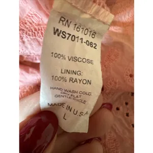 Willa Story Pink Eyelet Tiered Ruffle Midi Dress Size Large thumbnail 7