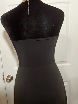 Sexy black maxi evening cocktail dress thumbnail 4