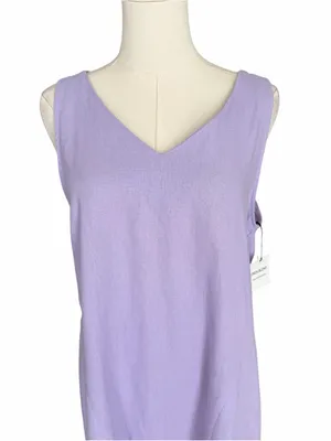 For Cynthia - NWT Lilac Linen Blend Fringe Hem Shift Dress Sz S thumbnail 3