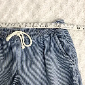 Aerie Blue Striped Chambray Pull-on Raw Hems Summer Beach Boho Shorts M thumbnail 5