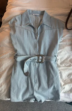 Cloud Ten Denim Romper Belted thumbnail 1
