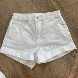 Wild Fable White Denim Shorts High-Rise thumbnail 1