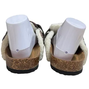 NWOT Fitory Plaid‎ Mule Slip Ons Cork Footbed Cozy Cabincore Holiday Women’s 12 thumbnail 5