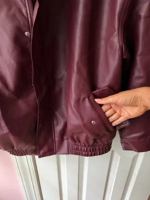 Leather Jacket Purple Size L thumbnail 4