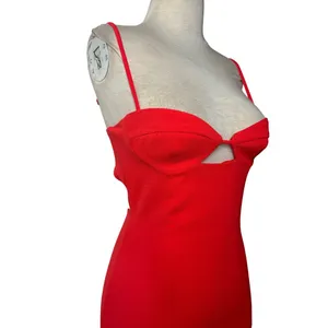Bardot Vienna Midi Dress in Flame Orange 2 New Womens Cut out Cocktail thumbnail 5