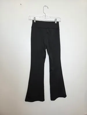 Flare Leg Black Yoga Pants Mid Rise Gym Workout Y2K 90s Wide Leg Bratz Small thumbnail 5
