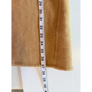 Kenar Neutral Tan Wool Blend Dress‎ Minimalist Crêpe/Tan Sleeveless Midi Career thumbnail 9