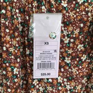 NWT Wild Fable brown Daisy print Granny floral dress XS‎ thumbnail 5