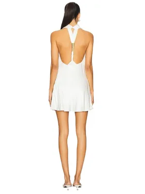 SNDYS Nixie Mini Dress in White Small New Womens Satin Open Back thumbnail 4