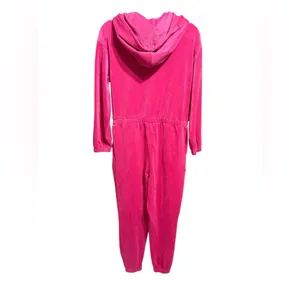 Juicy Couture Zip-up Velour Jumpsuit Hot Pink Y2K Soft Comfort Barbiecore‎ Sz M thumbnail 3