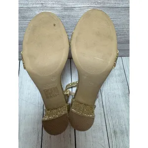 J Adams Shirley Gold Glitter Ankle Strap Heeled Sandals Size 9 thumbnail 6