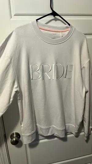 Miss to Mrs Bride white Crewneck sweatshirt thumbnail 1
