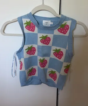 Crop top shirt Blue thumbnail 1