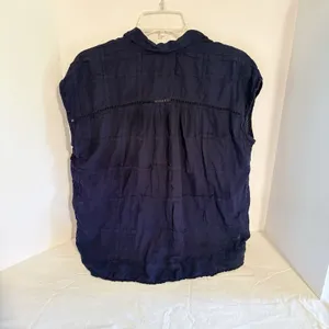 Anthropologie Pilcro and the Letterpress Navy Blue Relaxed Fit Cotton Blouse XS thumbnail 4