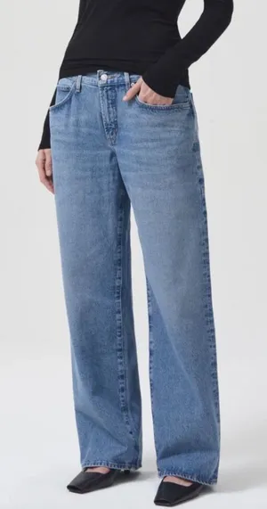 AGOLDE Fusion Jeans size 25 Medium Wash Wide Leg Straight 100% Cotton Denim thumbnail 1