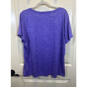 Nike Dri-Fit Women Athletic Plus Size 2X Short Sleeve Shirt Heather Purple thumbnail 5