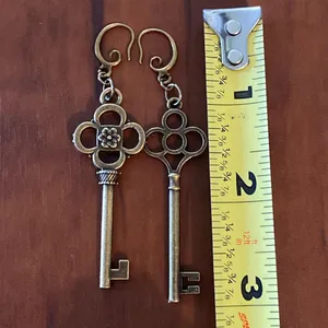 Handmade Earrings Antique Vintage Style Keys Gift thumbnail 4